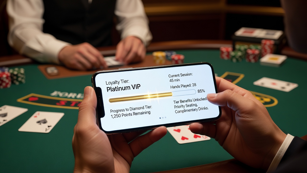 Detailansicht einer Loyalty-Progressionsleiste innerhalb einer Live-Roulette-App-Oberfläche
