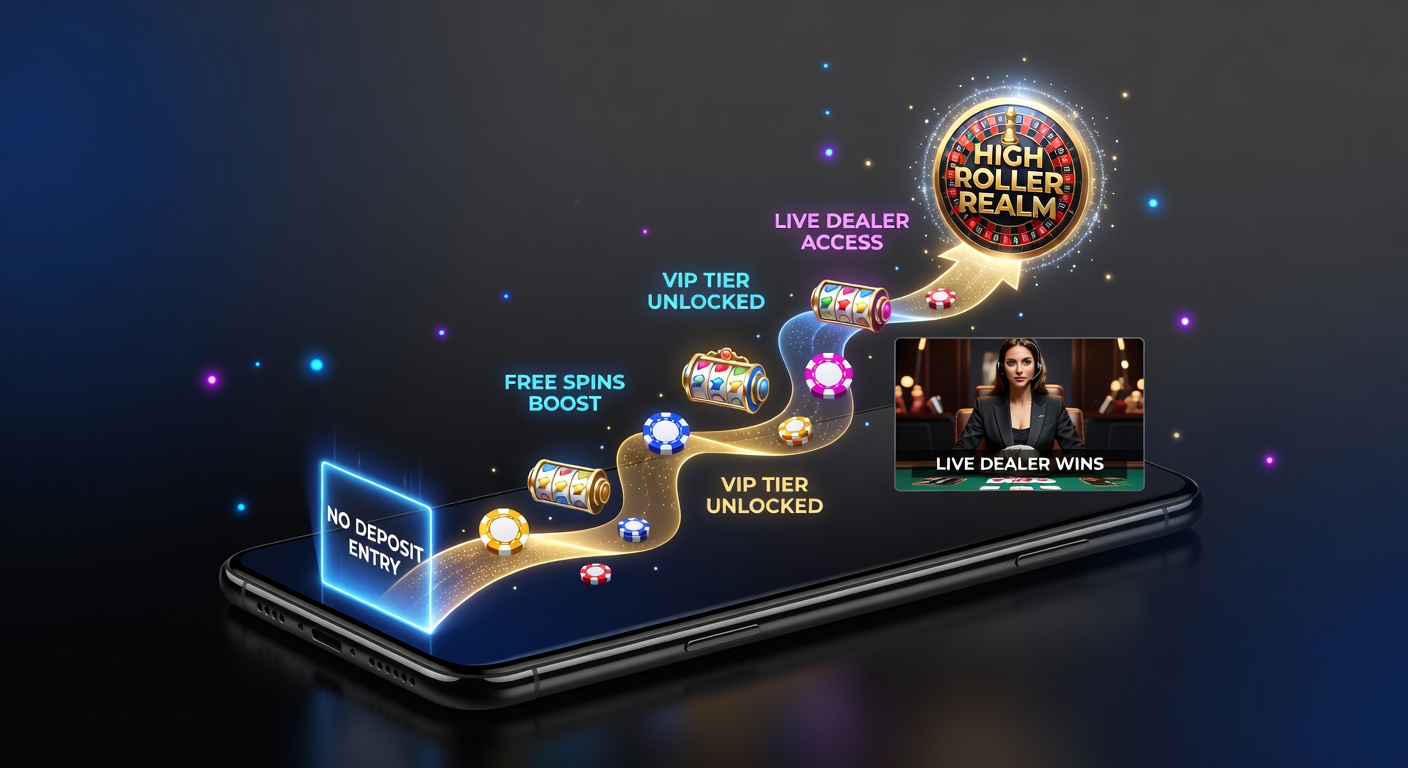 High-Roller genießt Live-Dealer-Tisch per Mobile-App inmitten von VIP-Belohnungen und Free-Spin-Explosionen