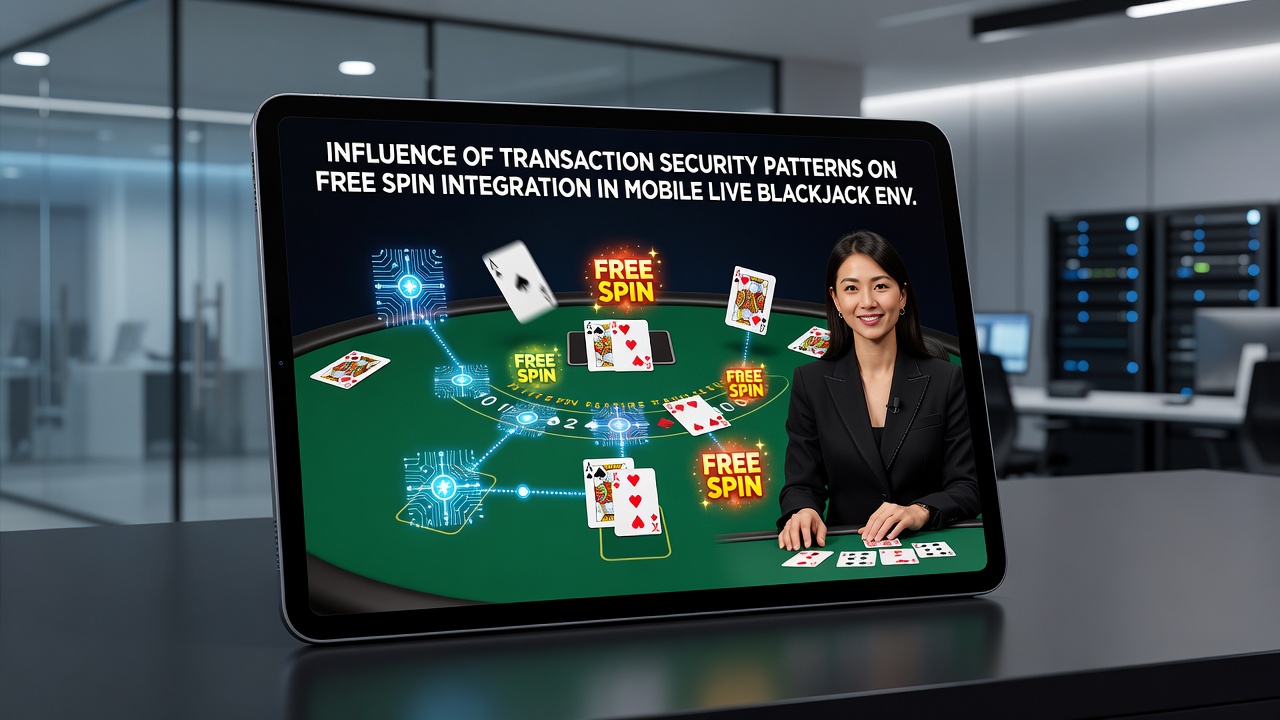 Detailansicht einer mobilen Live-Blackjack-Oberfläche mit hervorgehobenen Sicherheitsindikatoren und aktivierten Free Spins